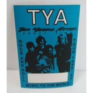 Ten Years After Alvin Lee Backstage Pass Original 1990 Hard Rock Music Blue